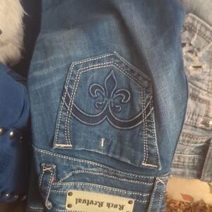 Rock Revival Indigo Jeans with Embroidered Pocket